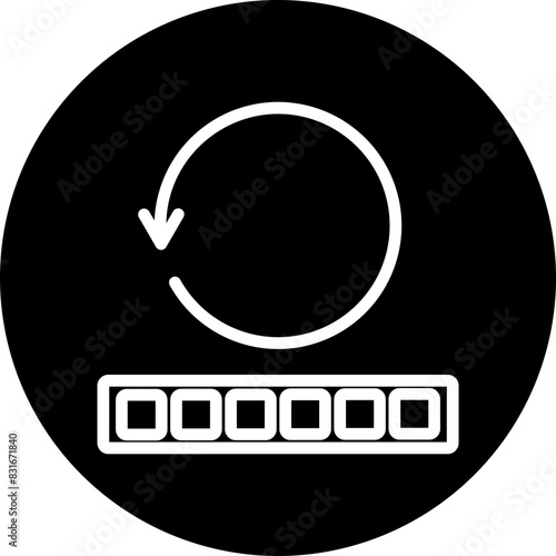 Complete Line White Circle Black Icon Design