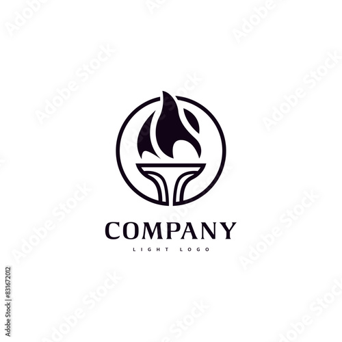 torchlight fire flame logo design illustration 3