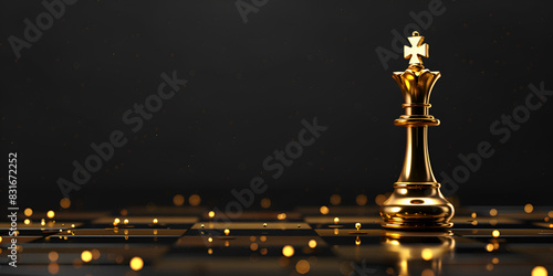 Innovative approach Golden pawn breaks free unique leadership concept 