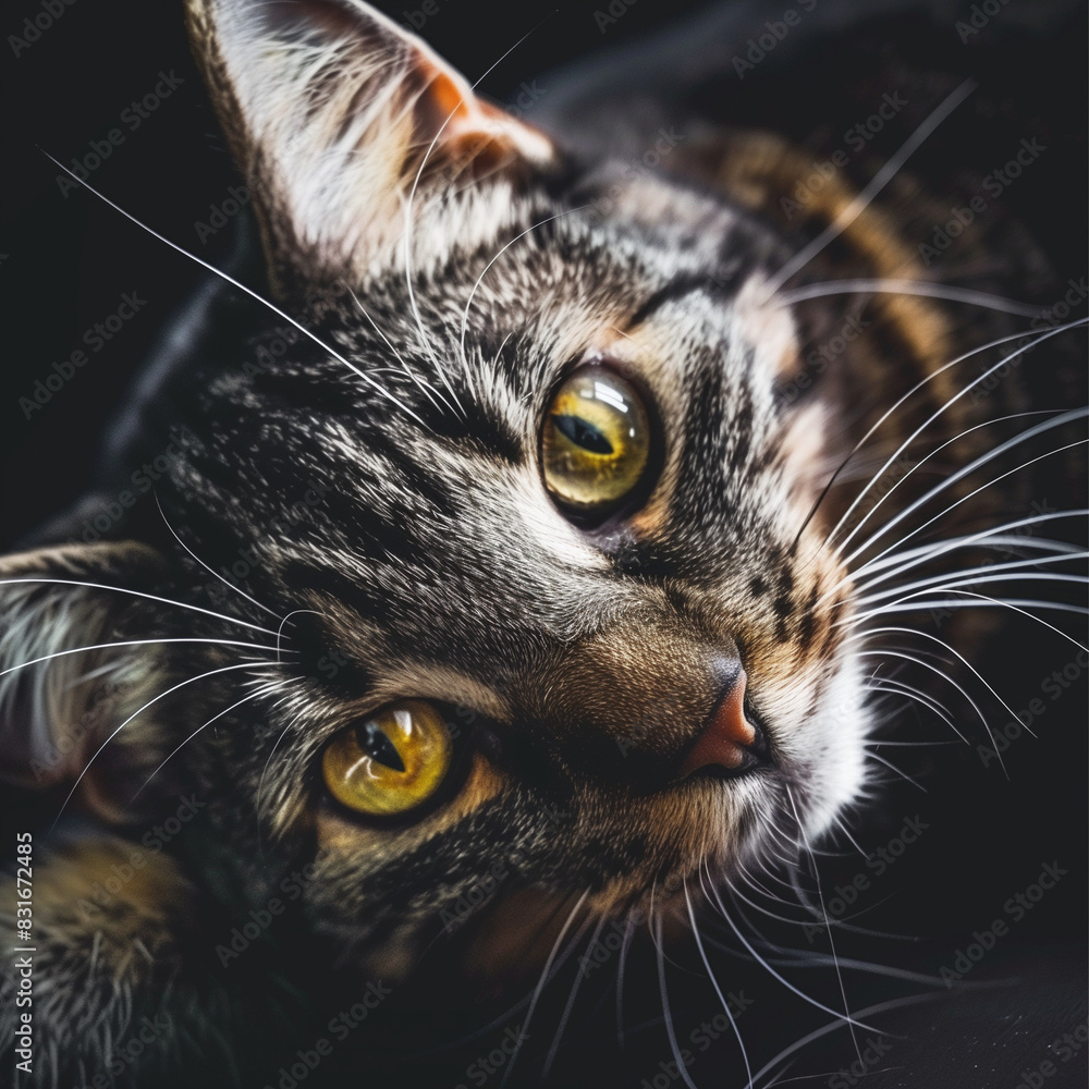 Close-Up of Cat with Golden Eyes