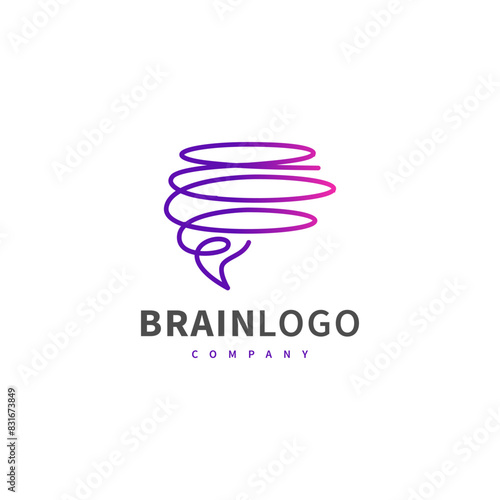 colorful creative brain logo design illustration 3