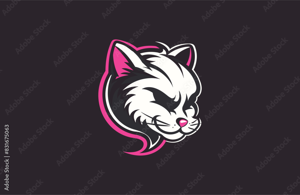 Obraz premium Cat logo design template vector illustration