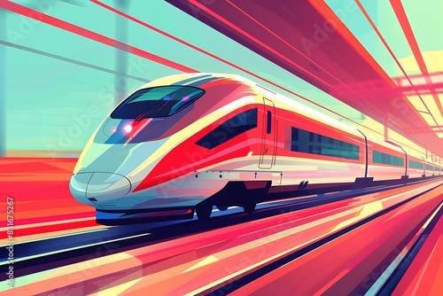 Sleek high-speed train emoji in motion