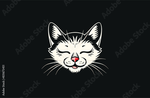 Cat logo design template vector illustration