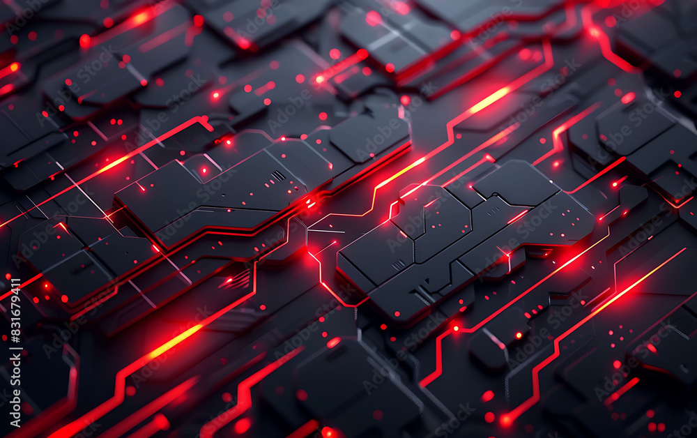 futuristic abstract background with dark geometric shapes and bright red glowing lines, showcasing modern technology and innovation futuristic abstract background with dark geometric shapes and bright red glowing lines, showcasing modern technology and innovation