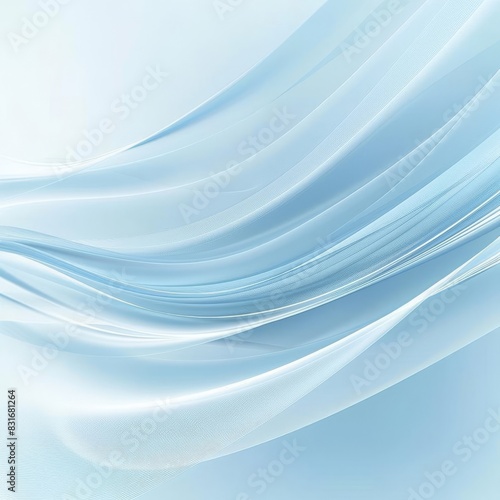 Smoothly flowing abstract blue waves grace a soft backdrop