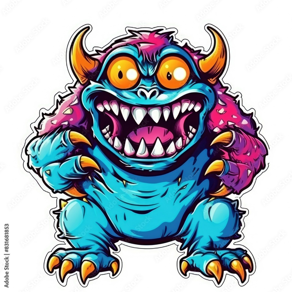 Fototapeta premium Art illustration monster angry full color