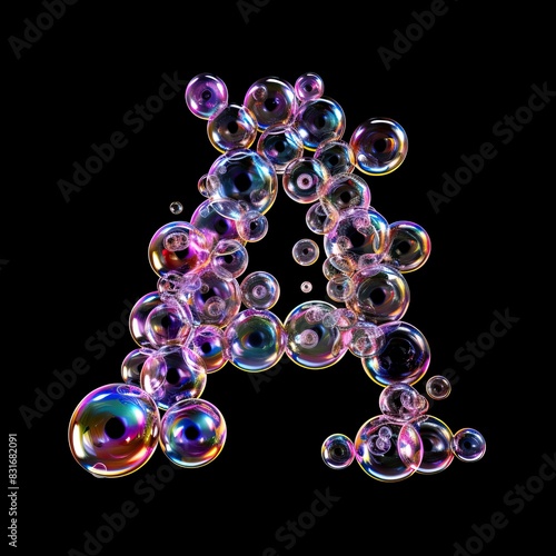 Bubble font of letter "A" on Black  Background © CREATIVE STOCK