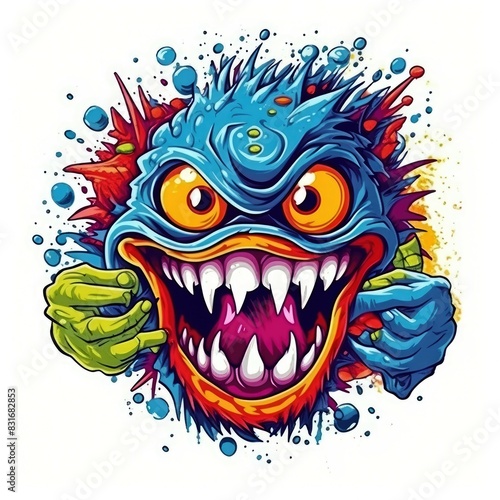 Art illustration monster angry full color