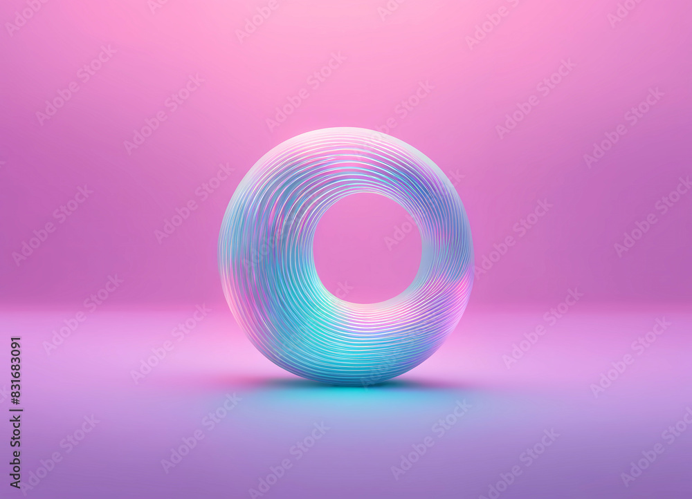 Obraz premium Holographic 3d Sphere Donut from lines 