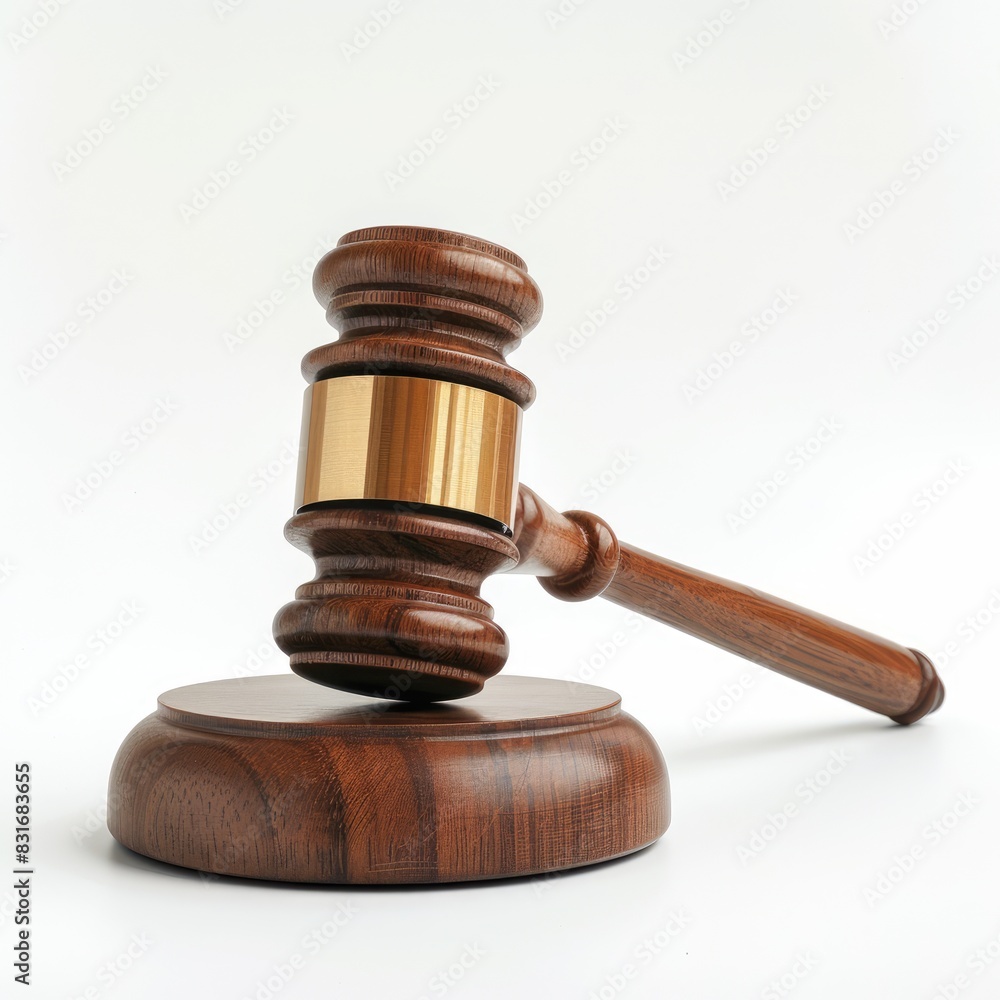 Auctioneers gavel in white background, AI generated Image Auctioneers gavel in white background, AI generated Image