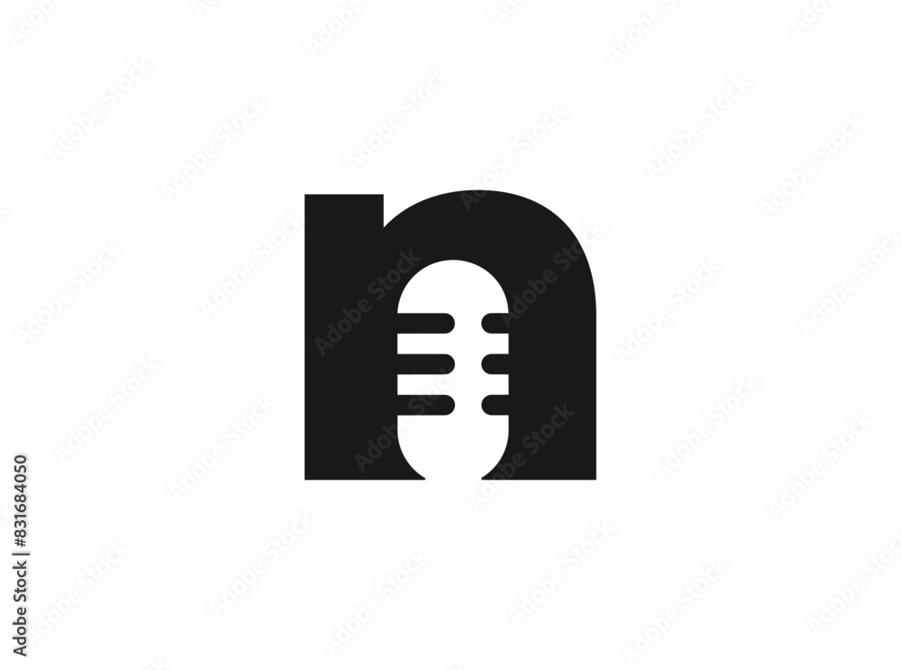 Letter N and podcast logo design concept with simple and modern styles. Letter N and podcast logo design concept with simple and modern styles.