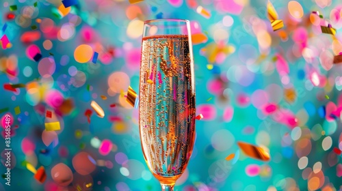 Celebrate The New Year With A Glass Of Champagne And A Shower Of Confetti! photo