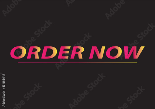  Order now button with shopping cart. Colorful modern collection for website. Online sell. Social media post, Click here, apply, buttons clicking. Web design elements. Vector and illustration.