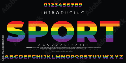 Wallpaper Mural New Modern LGBTQ Pride sport Abstract alphabet font. Minimal technology typography, Creative urban sport fashion futuristic font and with numbers. vector illustration Torontodigital.ca