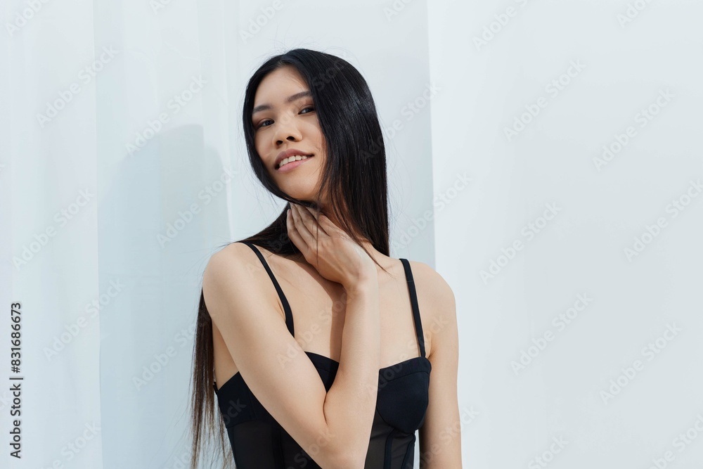 Woman face glamour femininity asian fashion portrait beauty white hair model salon cosmetic beautiful Woman face glamour femininity asian fashion portrait beauty white hair model salon cosmetic beautiful