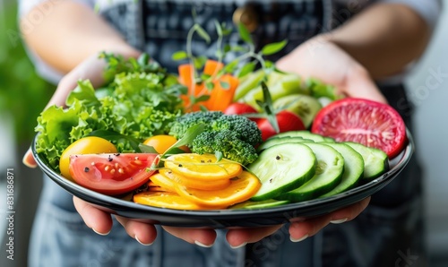 Doctor holding a plate with...
