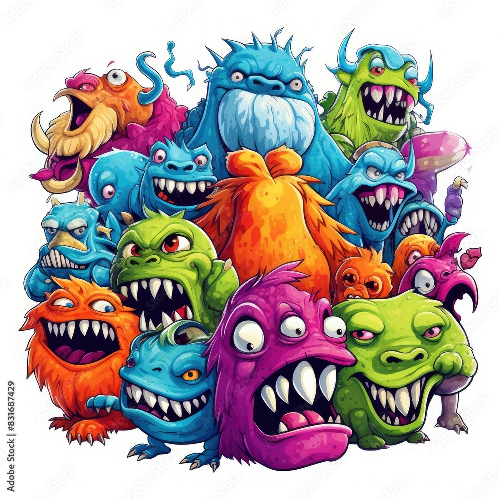 Art illustration doodle monster colorfull Art illustration doodle monster colorfull