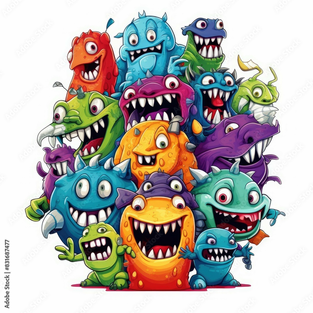 Art illustration doodle monster colorfull Art illustration doodle monster colorfull