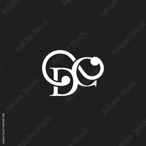 letter de curves overlapping simple logo vector