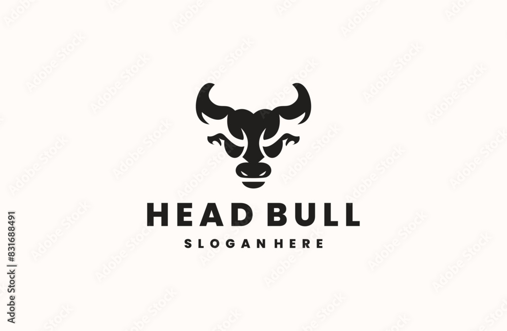 Head bull logo design for your company identity, brand and icon Head bull logo design for your company identity, brand and icon