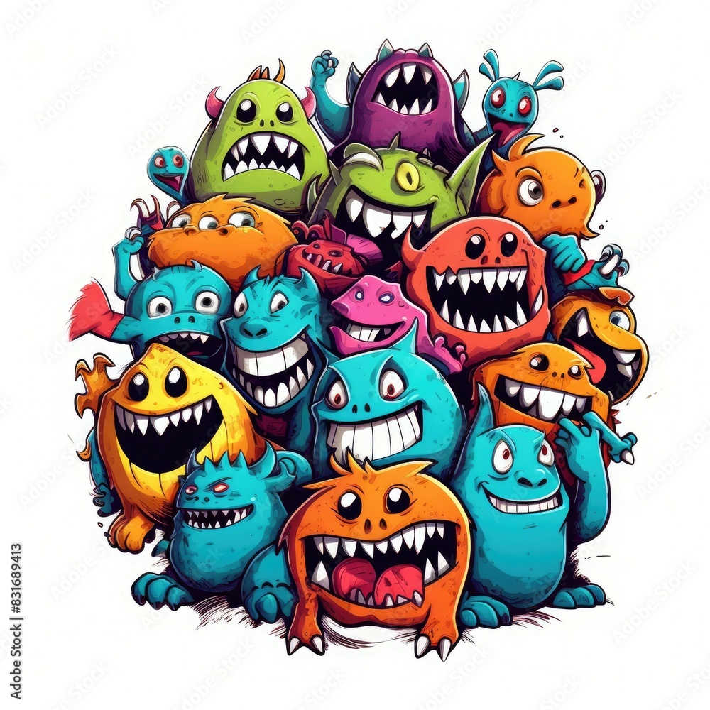 Art illustration doodle monster colorfull Art illustration doodle monster colorfull