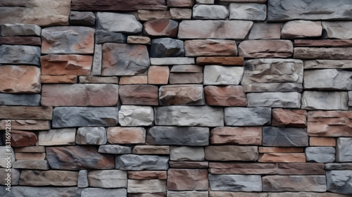Classical Style Stone Wall with Large Rough Stones and Unpolished Patterns, Exuding High-Class and Design Aesthetic, Ideal for Industrial or Historical Backgrounds