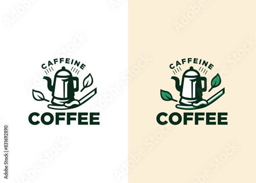 coffee cafe logo illustration design template