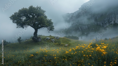 In the heart of the mountain wilderness, where the mist dances around ancient trees, lies a realm of vibrant herbs waiting to be discovered through the lens of the camera photo