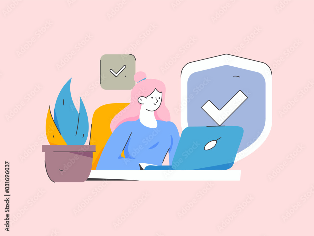 Business network security character flat vector concept operation hand drawn illustration
Business network security character flat vector concept operation hand drawn illustration