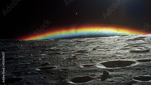 Cosmic Harmony: Moon's Backside Rainbow Prism by Pink Floyd