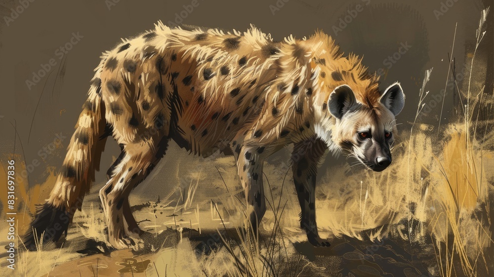 Fototapeta premium Hyena with distinctive markings
