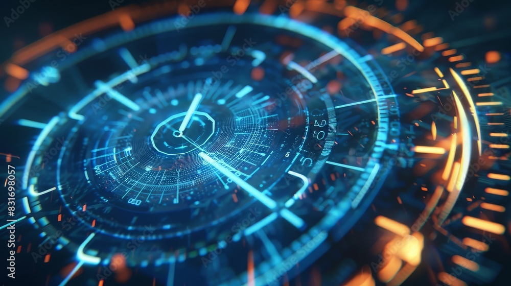 A vibrant futuristic digital interface featuring blue and orange neon lights, showcasing advanced technology and innovation in a cybernetic design. A vibrant futuristic digital interface featuring blue and orange neon lights, showcasing advanced technology and innovation in a cybernetic design.