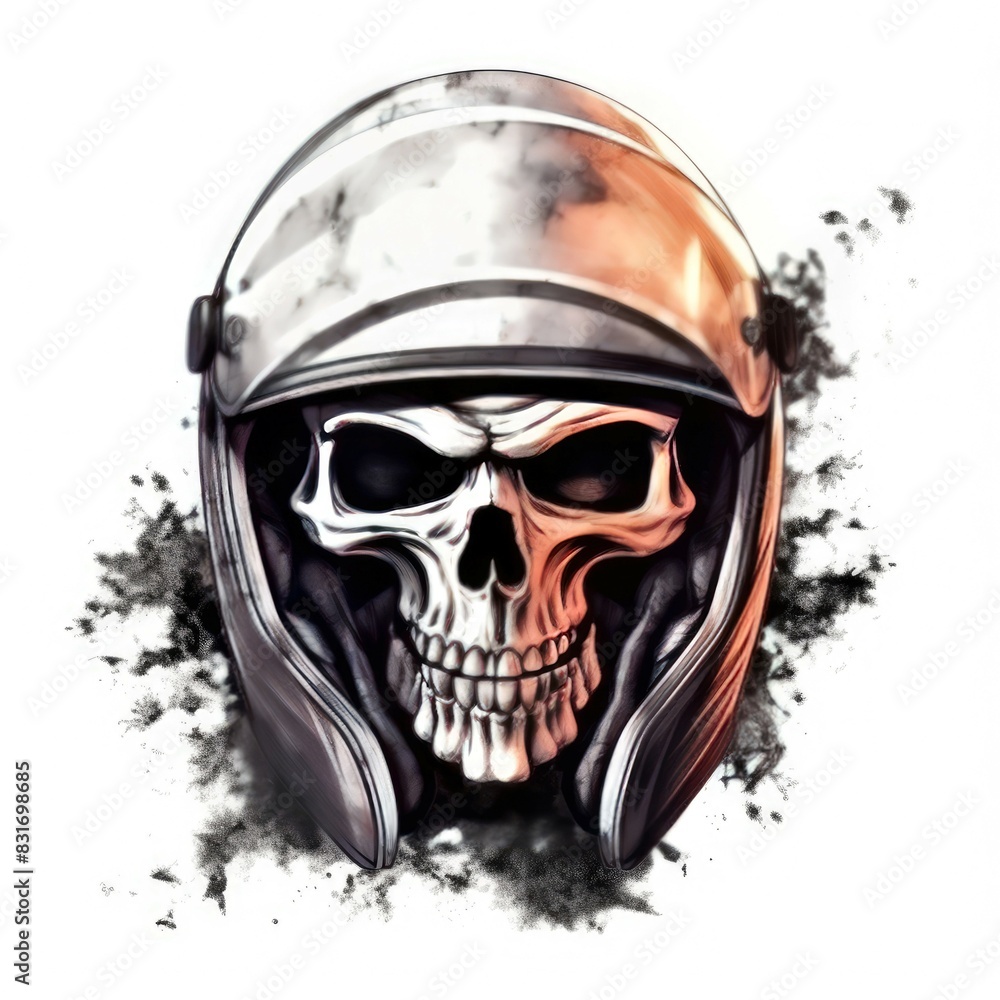 Art illustration skull biker Art illustration skull biker