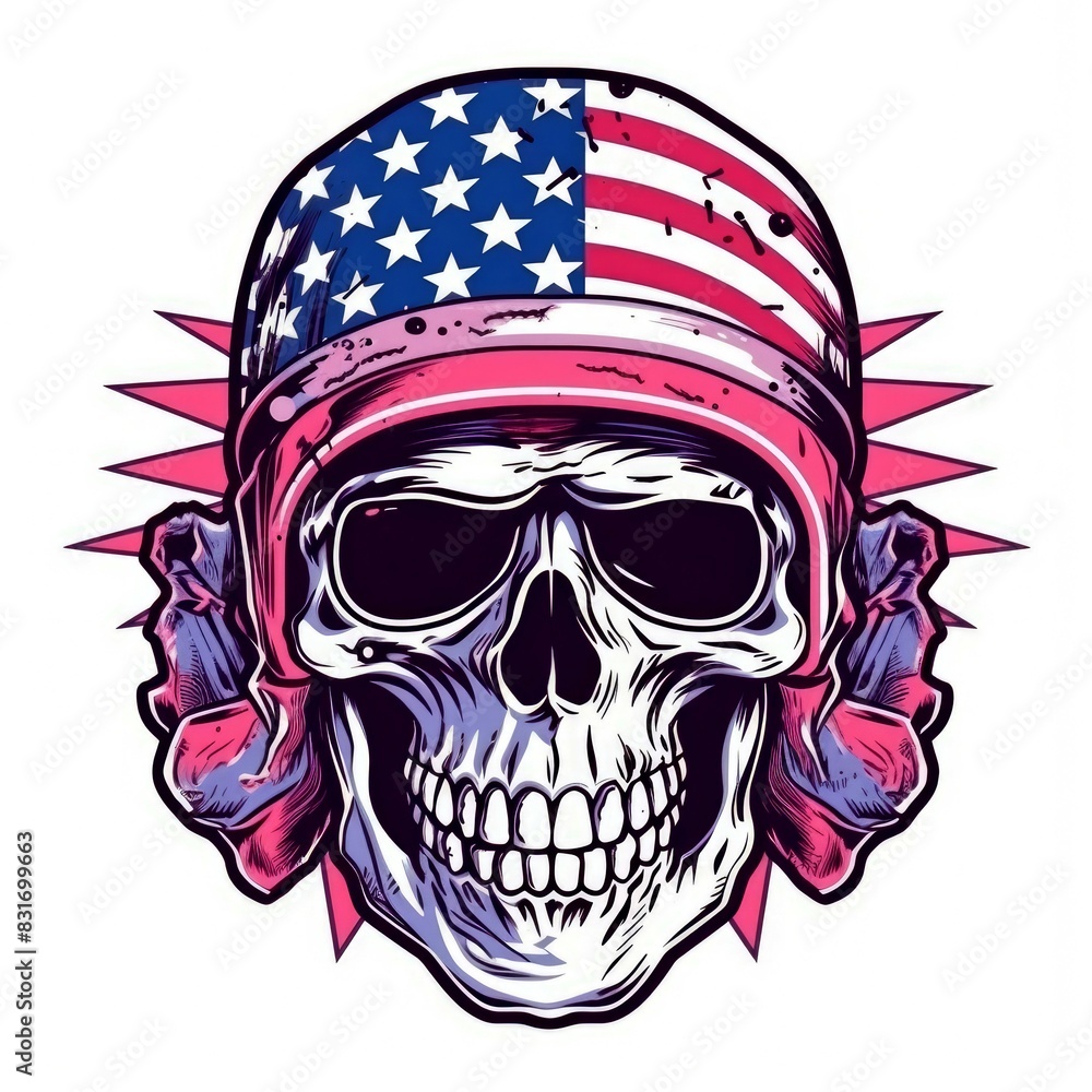 Art illustration skull biker Art illustration skull biker