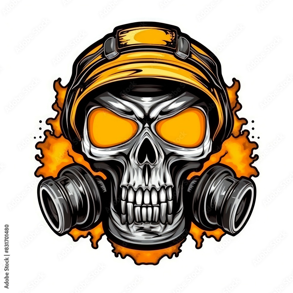 Art illustration skull biker Art illustration skull biker