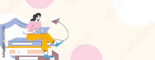 Business network security character flat vector concept operation hand drawn illustration
