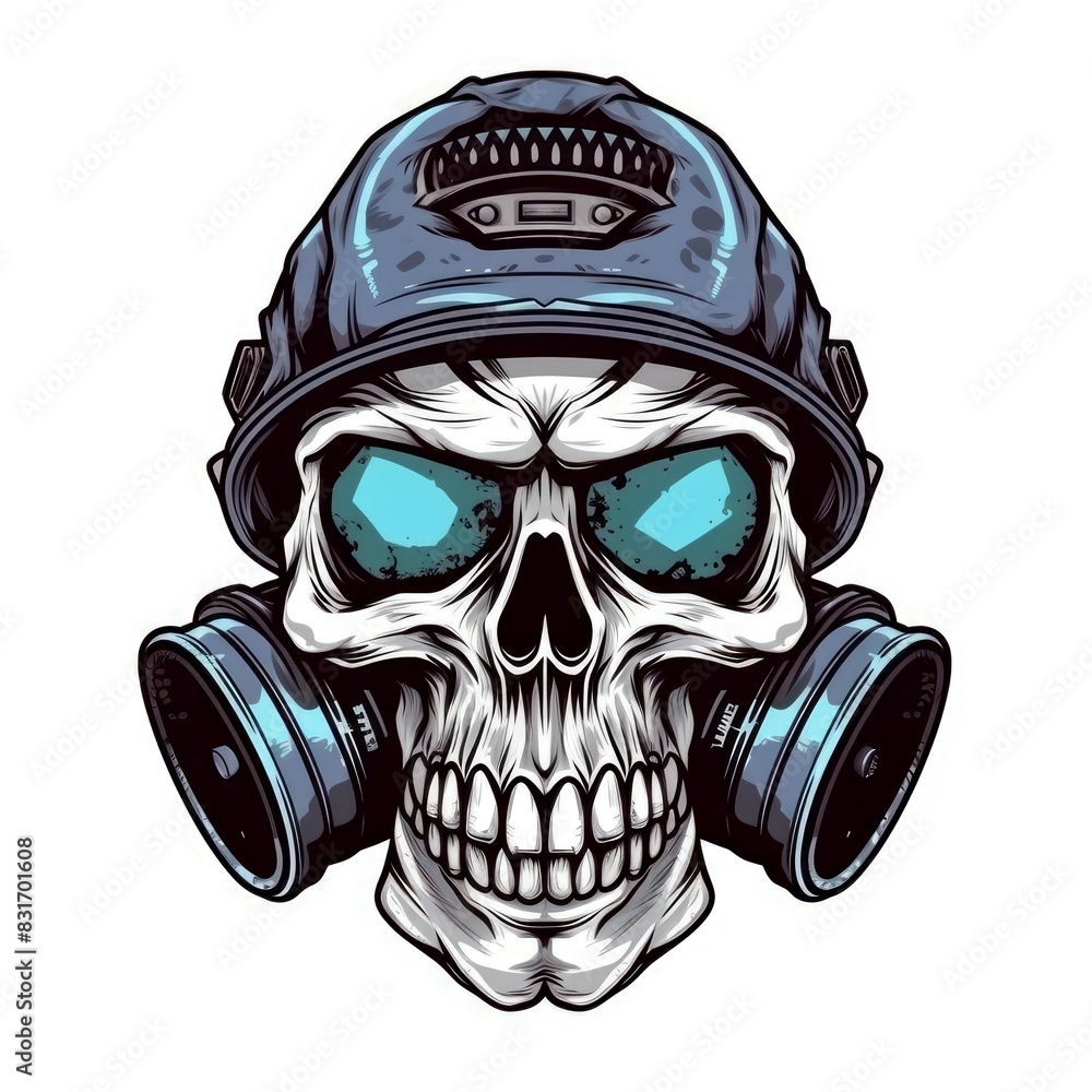 Art illustration skull biker Art illustration skull biker