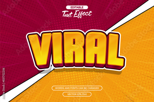 Viral editable text effect, with comic background