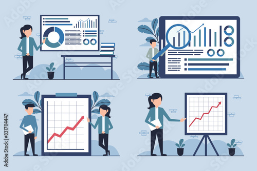 Comprehensive Data Analysis and Business Growth Presentation Illustration