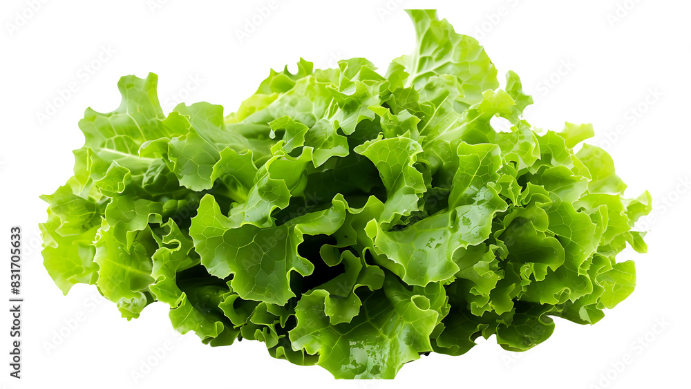 Fresh green lettuce isolated on a transparent background, PNG, Ai Fresh green lettuce isolated on a transparent background, PNG, Ai