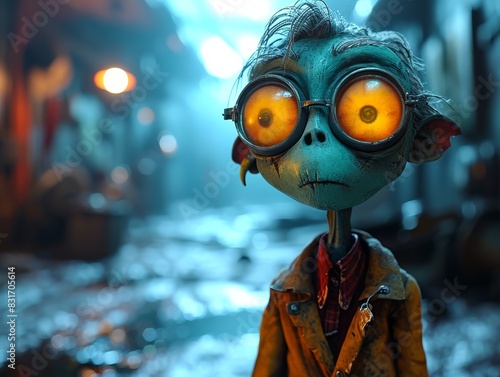 1 create a cartoon character that looks scary in a funny way, I need this character for youtube videos - generative ai