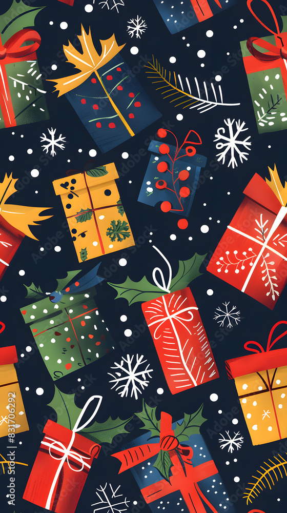 Seamless pattern of Christmas images Seamless pattern of Christmas images