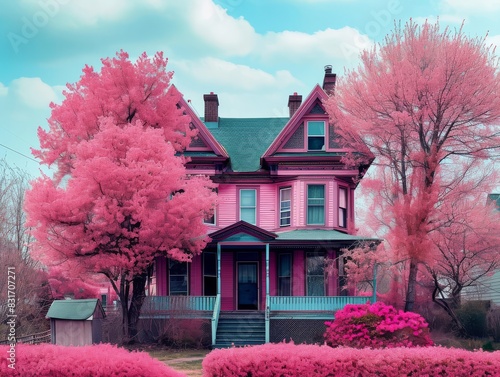 9 Big Beautiful Pink Houw - Generative AI