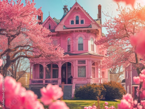 5 Big Beautiful Pink Houw - Generative AI