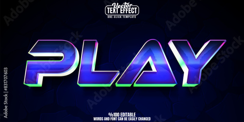 Play editable text effect, customizable game and space 3D font style
