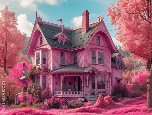 4 Big Beautiful Pink Houw - Generative AI