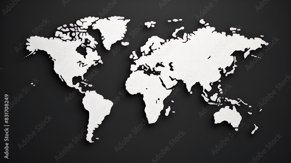 Obraz premium World map dotted style, vector illustration isolated on white background 