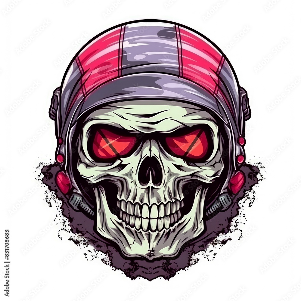 Art illustration skull biker Art illustration skull biker