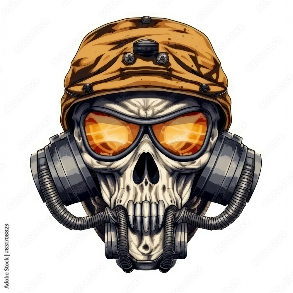 Art illustration skull biker Art illustration skull biker